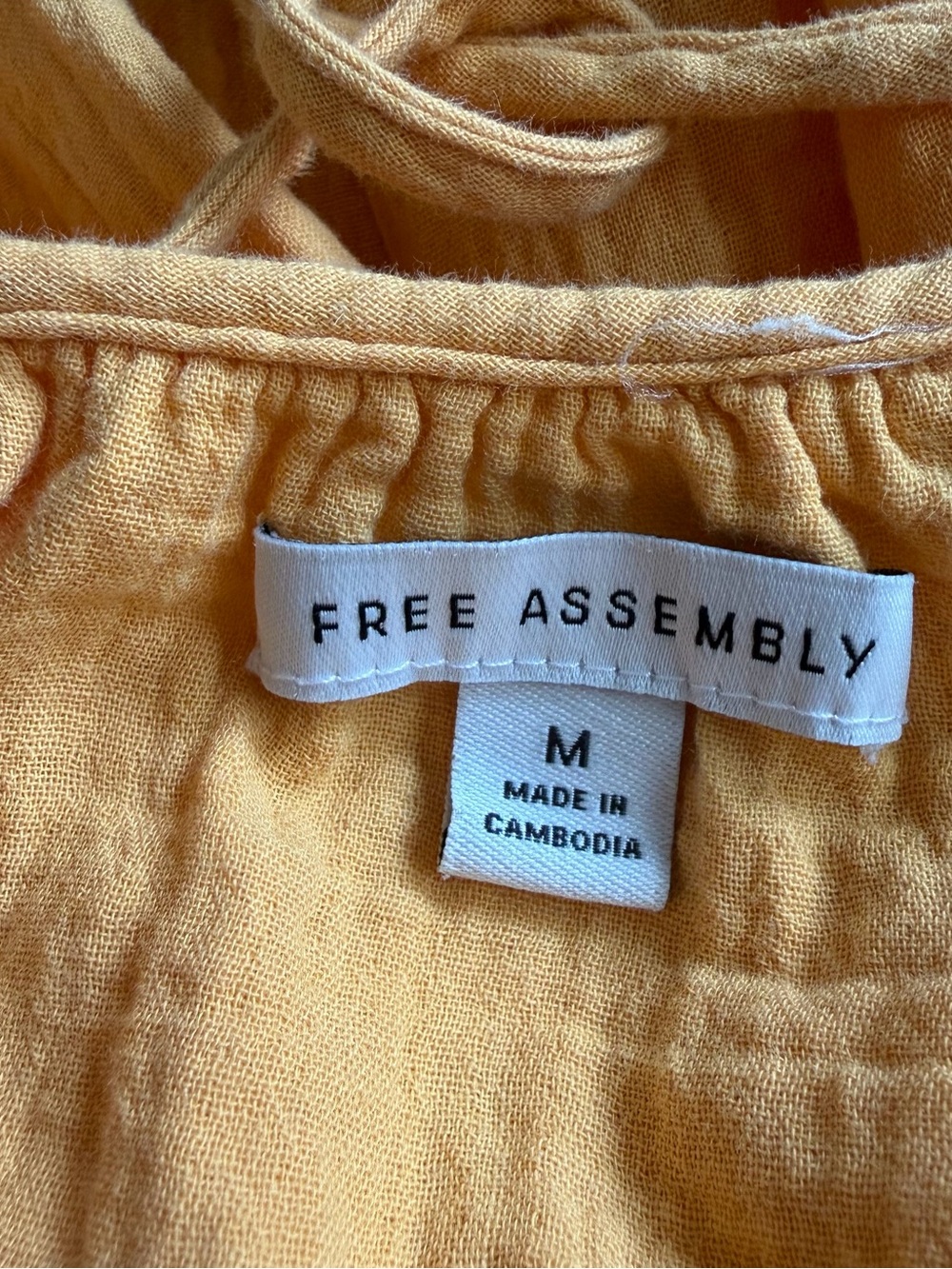 Free Assembly Maxi/Midi Dress Medium Marigold Yellow Cotton Gauze Sundress - Picture 13 of 15
